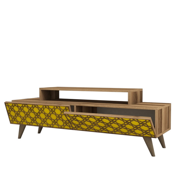 Hanah Home Soporte de TV City - Nogal y Amarillo Hanah Home Soporte de TV City - Nogal y Amarillo